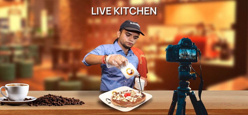 Live kitchen at the Chocolate room 
