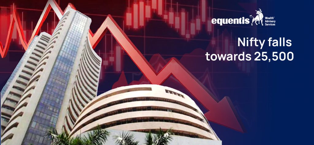 Nifty falls towards 25500 Hindalco extends losses to 7