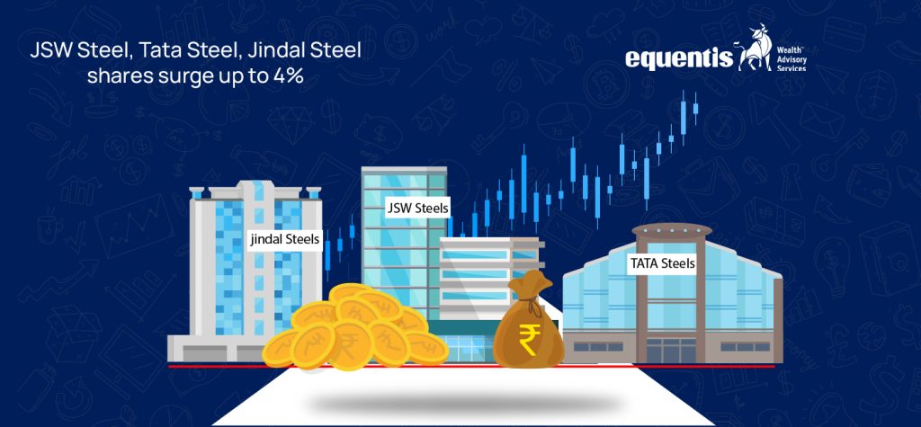 JSW Steel Tata Steel Jindal Steel shares surge up to 4