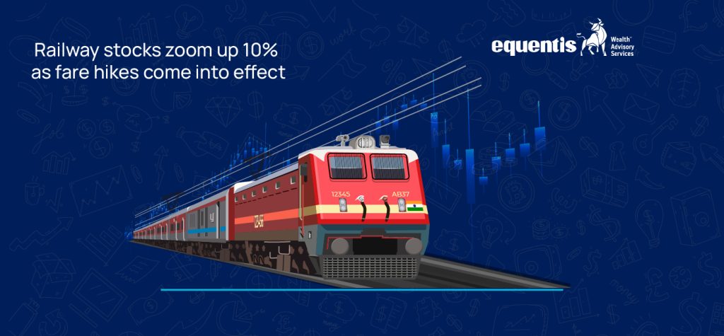 Railway stocks zoom up 10 as fare hikes come into effect