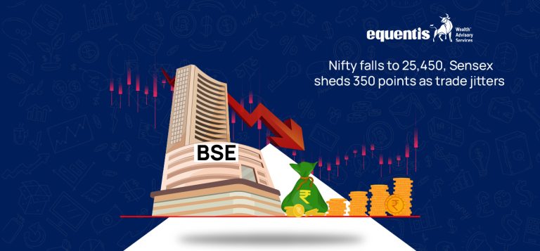 Markets Slide: Nifty at 25,450, Sensex Down 350 on Global Jitters