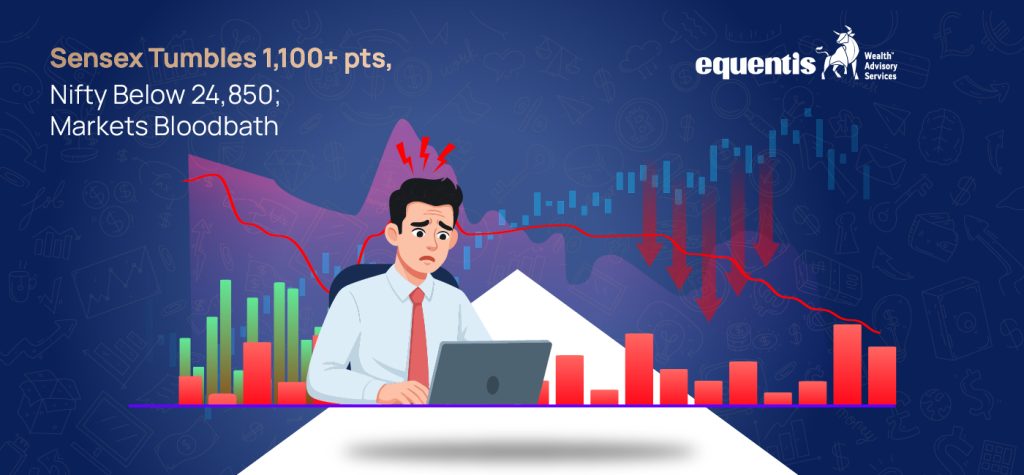 Sensex Tumbles 1,100+ Points, Nifty Below 24,850; What This Market Bloodbath Means for Investors