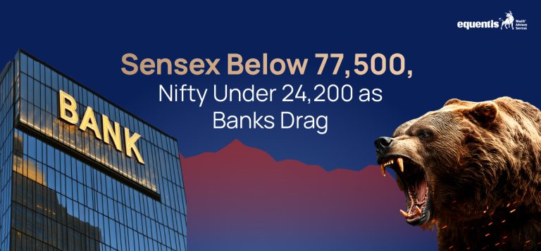 Sensex Below 77,500, Nifty Under 24,200 as Banks Drag Markets Lower