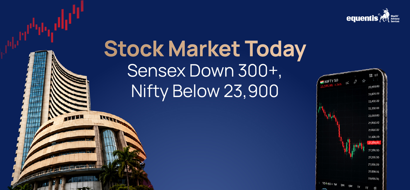 Stock Market Today: Sensex Down 300+, Nifty Below 23,900 Amid Weak Global Cues